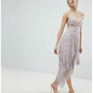 NWOT Asos Collection Strappy Fringe Dress SZ8